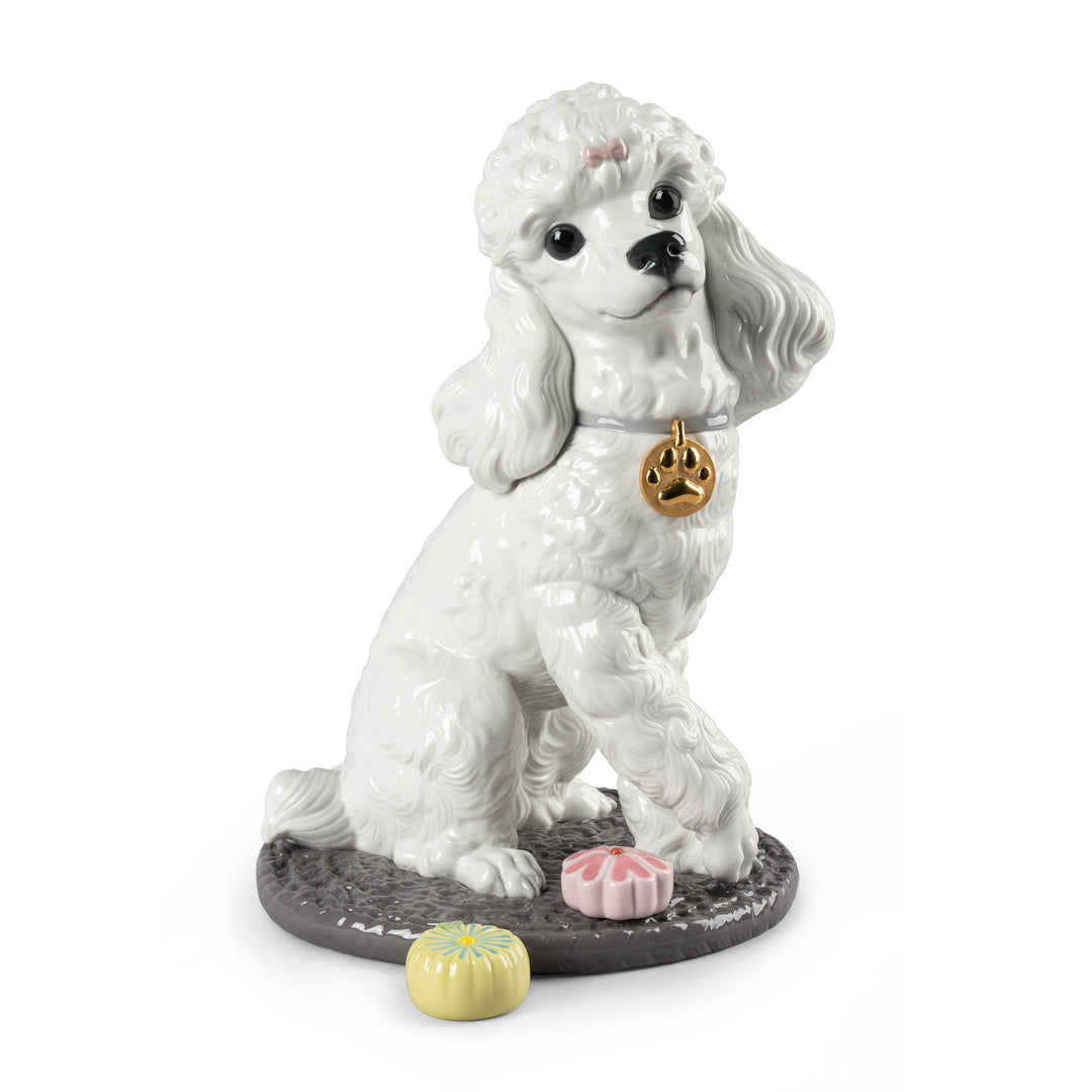 Lladro Poodle with Mochis Dog Figurine - 01009472