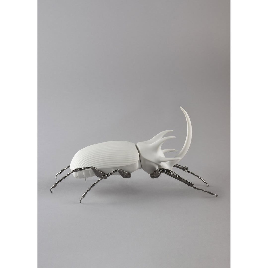 Image 5 Lladro Rhinoceros Beetle Figurine. Matte White - 01009478
