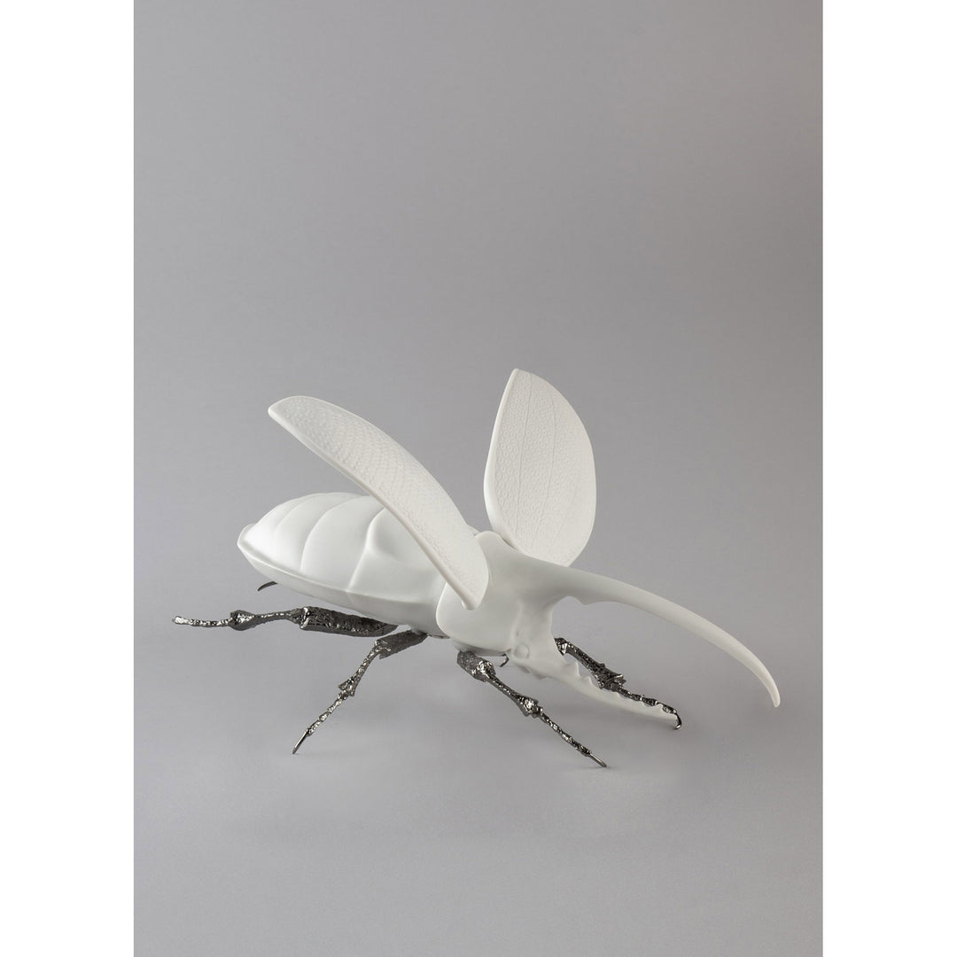 Image 4 Lladro Hercules Beetle Figurine. Matte White - 01009479