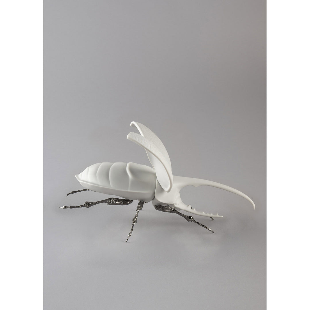 Image 6 Lladro Hercules Beetle Figurine. Matte White - 01009479