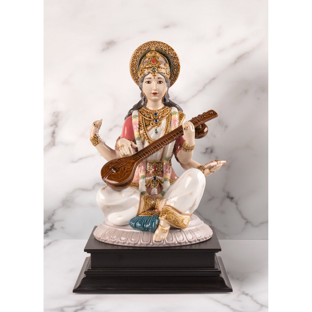 Image 9 Lladro Goddess Saraswati Figurine - 01009486