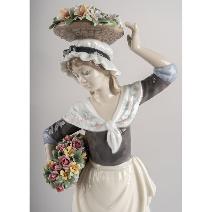 Image 3 Lladro Flower Picking Woman Figurine - 01009545