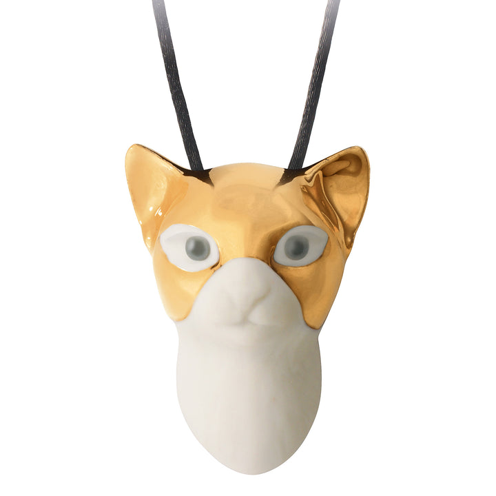 Image 2 Lladro Masked Cat Pendant. Golden Lustre - 01010138