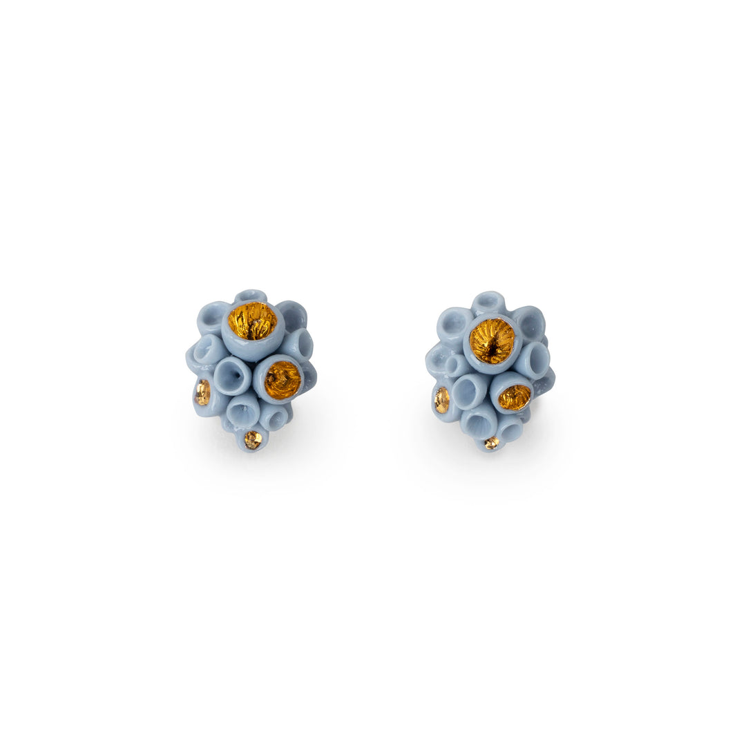 Lladro Golden Blue Reef Stud Earrings - 01010239
