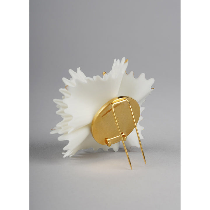 Image 2 Lladro Actinia Brooch. White and Golden luster - 01010291