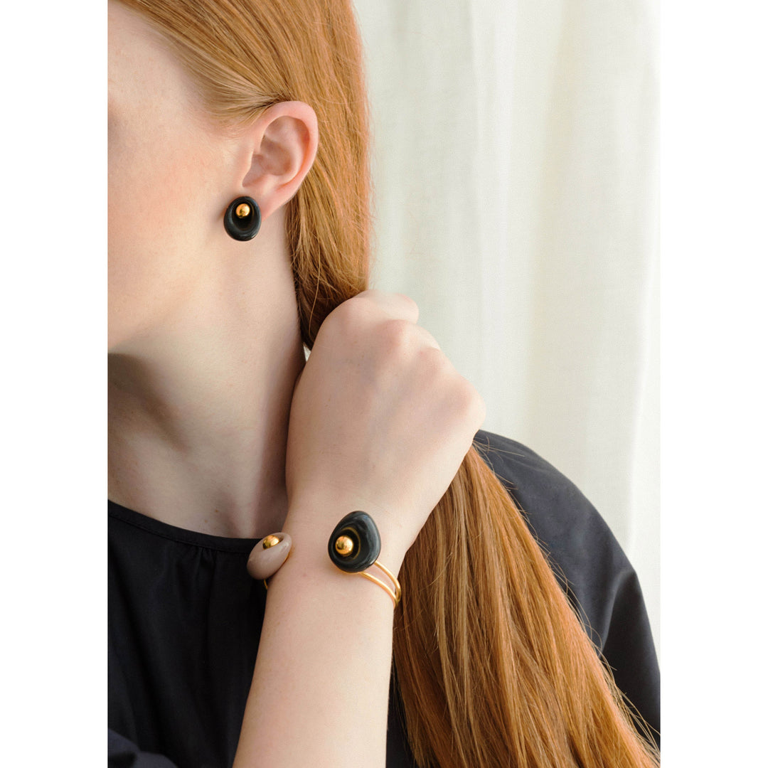Image 4 Lladro Golden Pebbles Cuff. Black, Beige and Golden luster - 01010297
