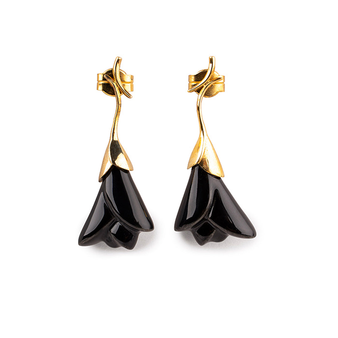 Lladro Heliconia Short Earrings. Black - 01010301