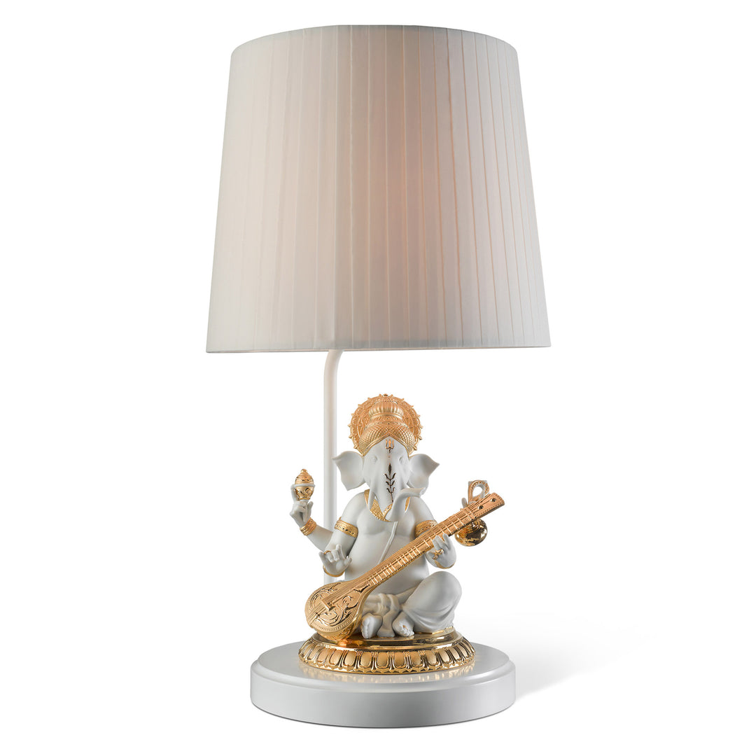 Lladro Veena Ganesha Table Lamp. Golden Luster (US) - 01023168