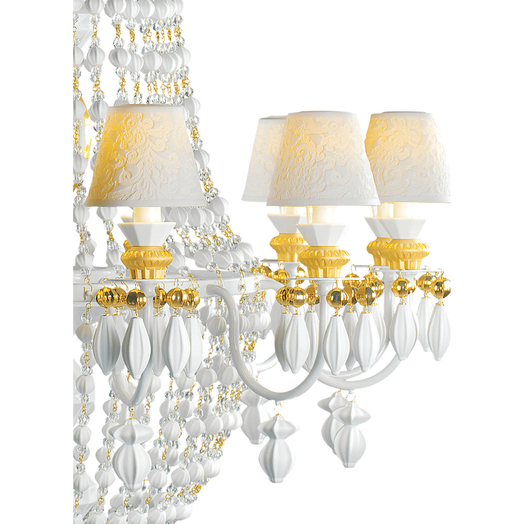 Image 2 Lladro Winter Palace 12 Lights Chandelier. Golden Luster (US) - 01023504