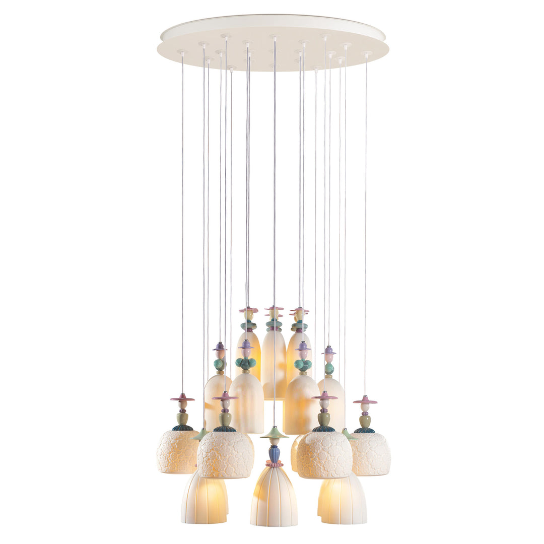 Lladro Mademoiselle 24 Lights Strolling through Blossoms Chandelier (US) - 01023549