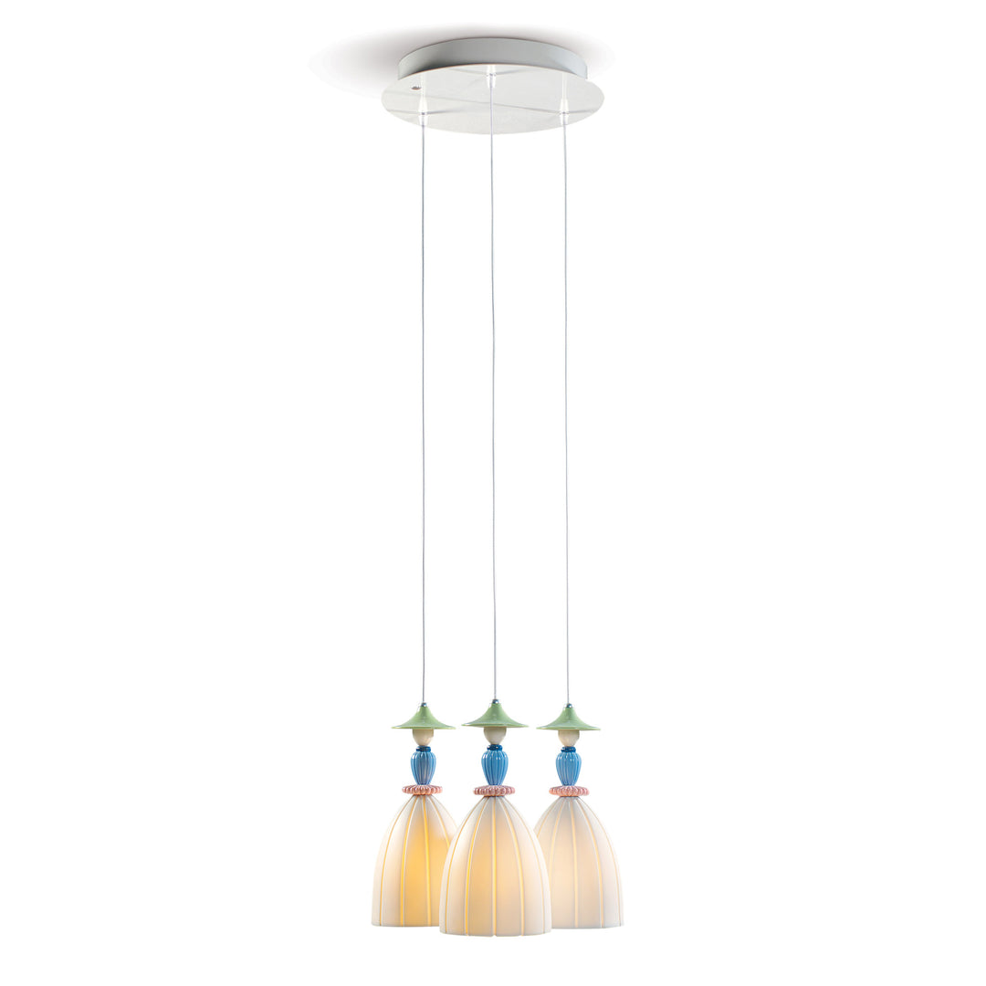 Lladro Mademoiselle Round Canopy 3 Lights Sharing Secrets Ceiling Lamp (US) - 01023552