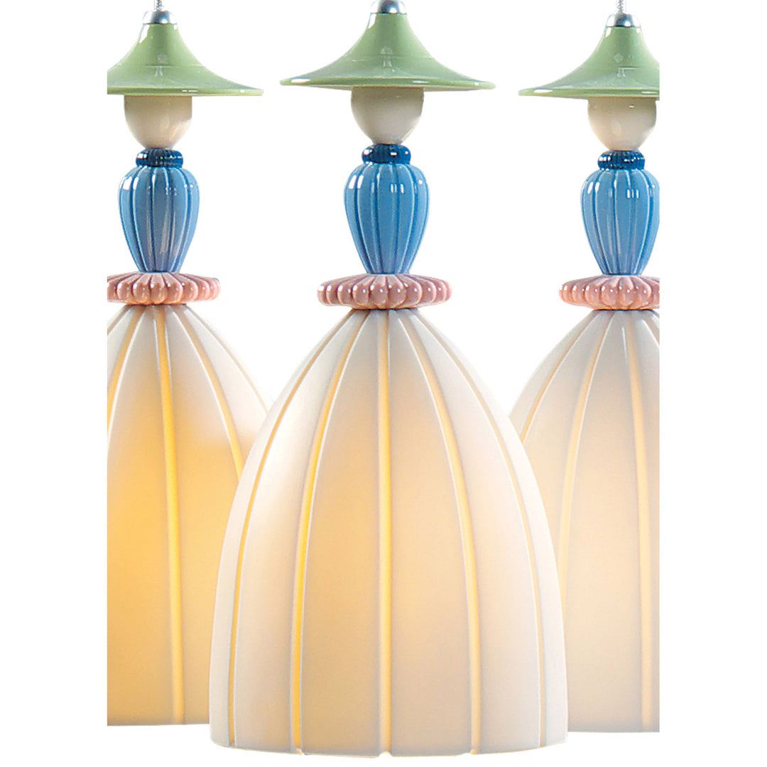 Image 3 Lladro Mademoiselle Round Canopy 3 Lights Sharing Secrets Ceiling Lamp (US) - 01023552