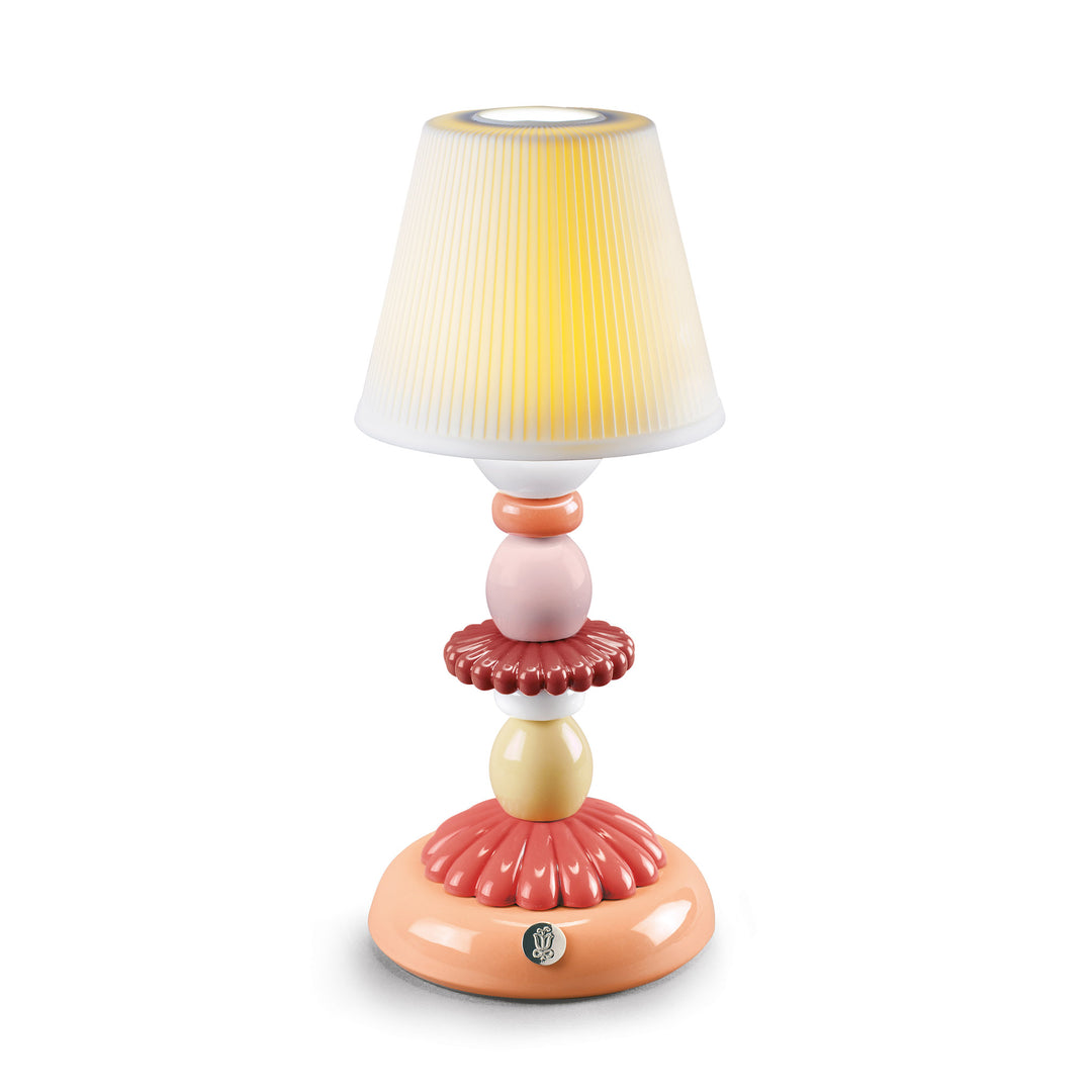 Lladro Lotus Firefly Table Lamp. Coral - 01023760