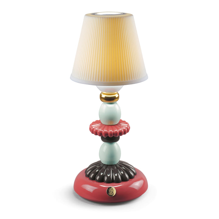 Lladro Lotus Firefly Golden Fall Table Lamp. Red Coral - 01023792