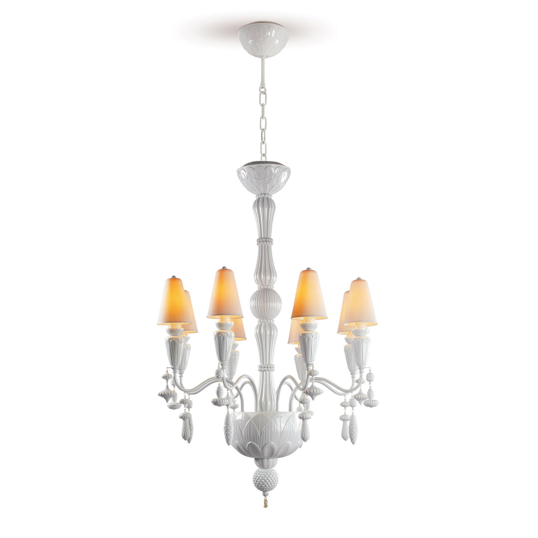Lladro Ivy and Seed 8 Lights Chandelier. White (US) - 01023799
