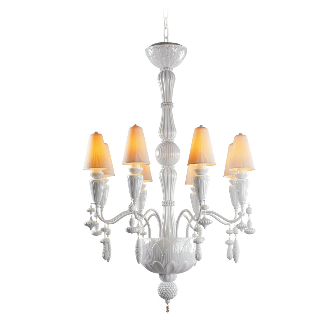 Image 2 Lladro Ivy and Seed 8 Lights Chandelier. White (US) - 01023799