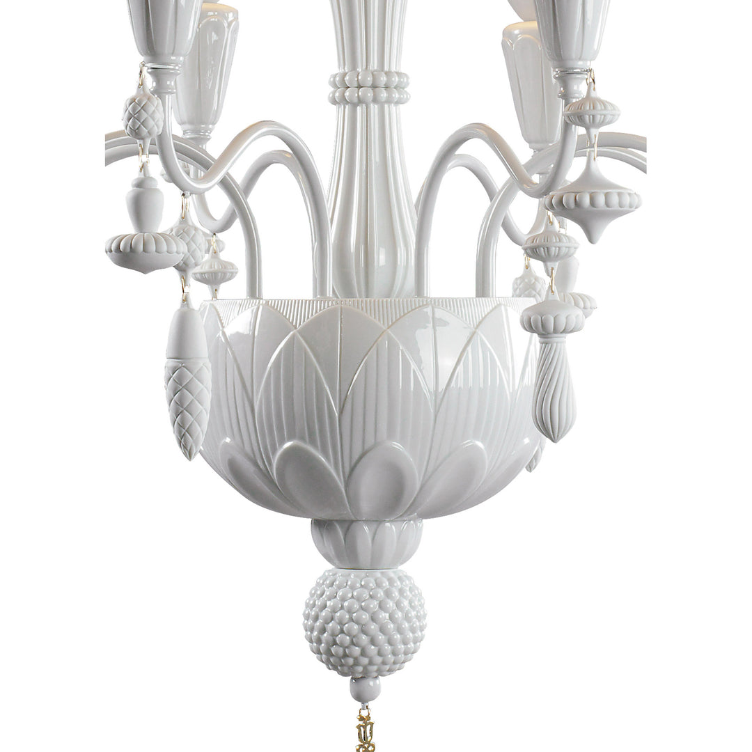 Image 4 Lladro Ivy and Seed 8 Lights Chandelier. White (US) - 01023799