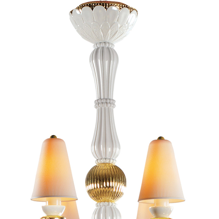 Image 3 Lladro Ivy and Seed 8 Lights Chandelier. Golden Luster (US) - 01023802