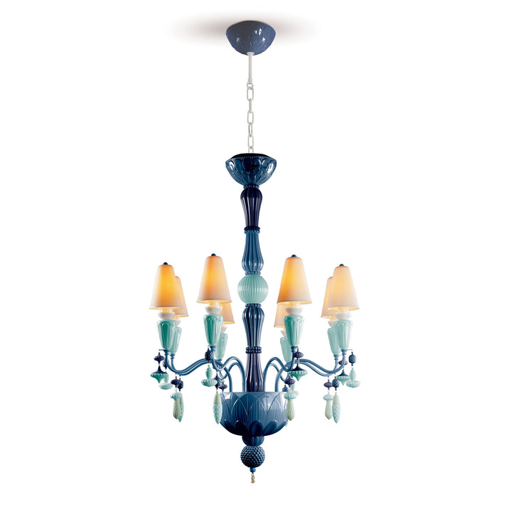 Lladro Ivy and Seed 8 Lights Chandelier. Ocean (US) - 01023811