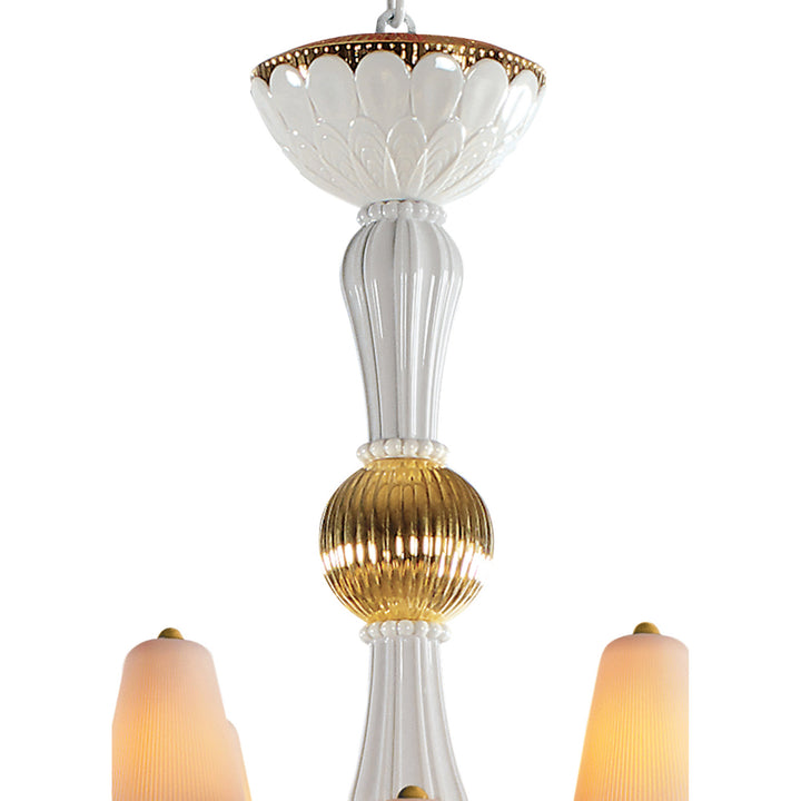 Image 3 Lladro Ivy and Seed 20 Lights Chandelier. Medium Model. Golden Luster (US) - 01023820