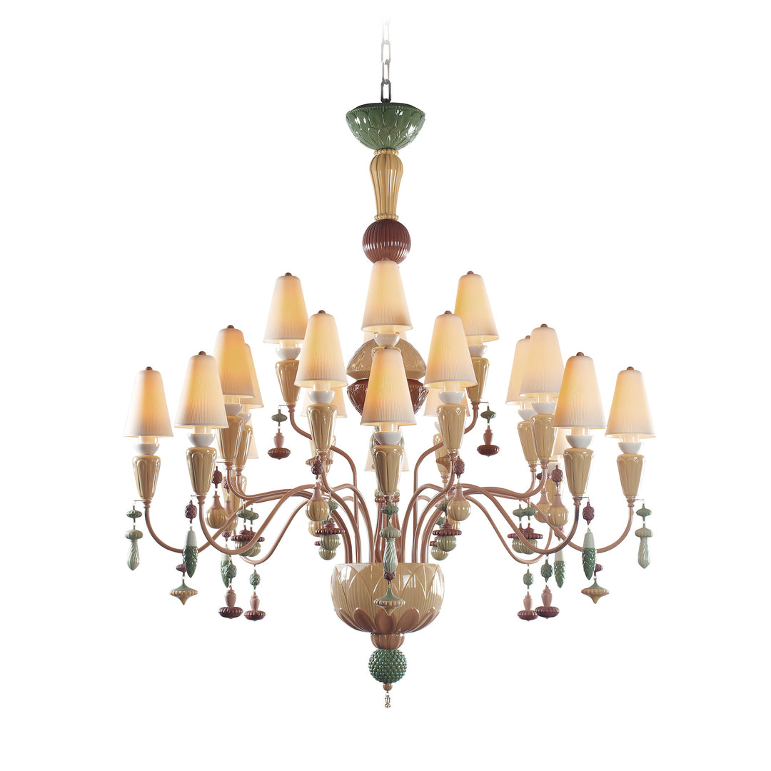 Lladro Ivy and Seed 20 Lights Chandelier. Medium Model. Spices (US) - 01023823