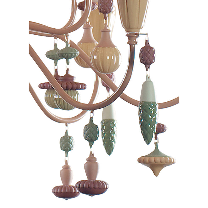 Image 4 Lladro Ivy and Seed 20 Lights Chandelier. Medium Model. Spices (US) - 01023823