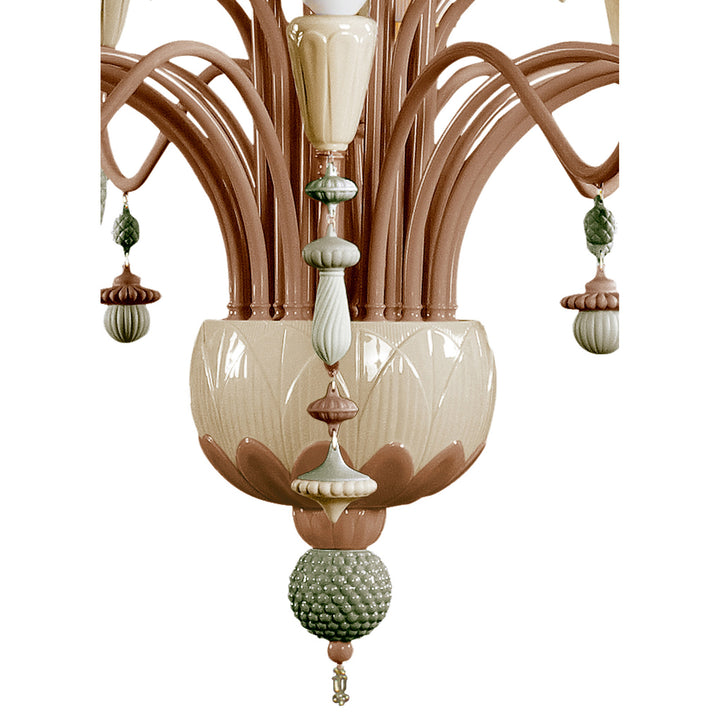 Image 4 Lladro Ivy and Seed 32 Lights Chandelier. Large Model. Spices (US) - 01023841