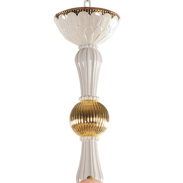 Image 3 Lladro Ivy and Seed 16 Lights Chandelier. Medium Flat Model. Golden Luster (US) - 01023856