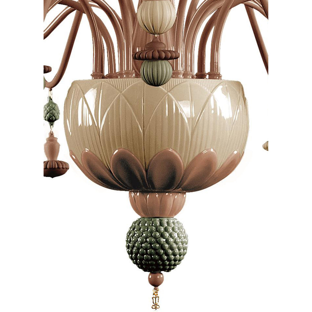 Image 4 Lladro Ivy and Seed 16 Lights Chandelier. Medium Flat Model. Spices (US) - 01023859