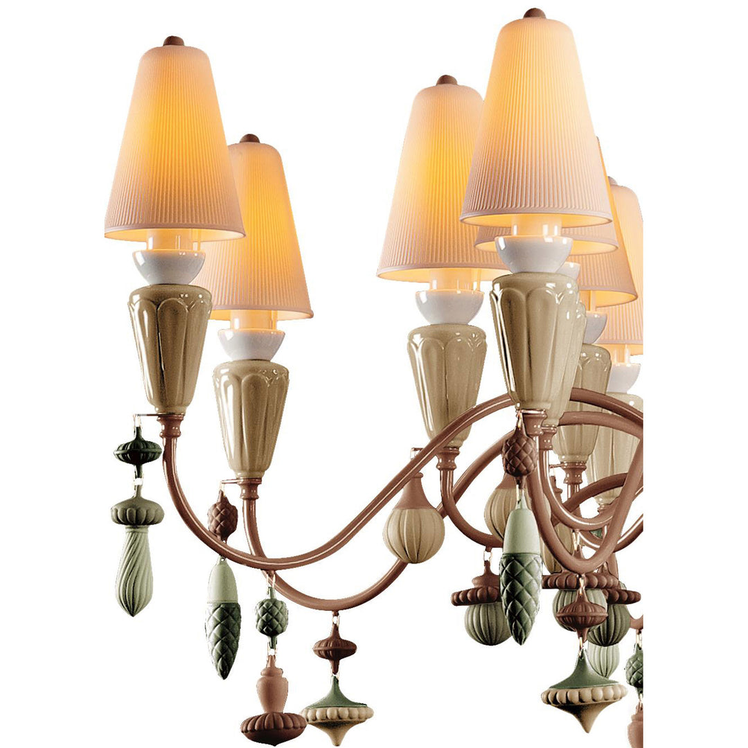 Image 5 Lladro Ivy and Seed 16 Lights Chandelier. Medium Flat Model. Spices (US) - 01023859