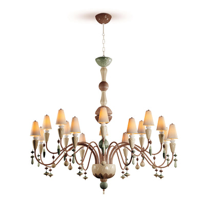 Lladro Ivy and Seed 16 Lights Chandelier. Large Flat Model. Spices (US) - 01023877