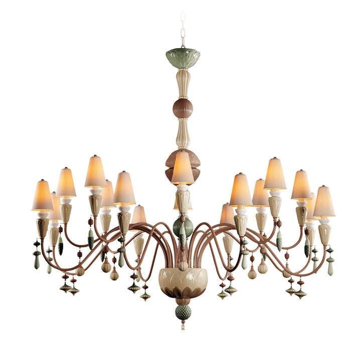 Image 2 Lladro Ivy and Seed 16 Lights Chandelier. Large Flat Model. Spices (US) - 01023877