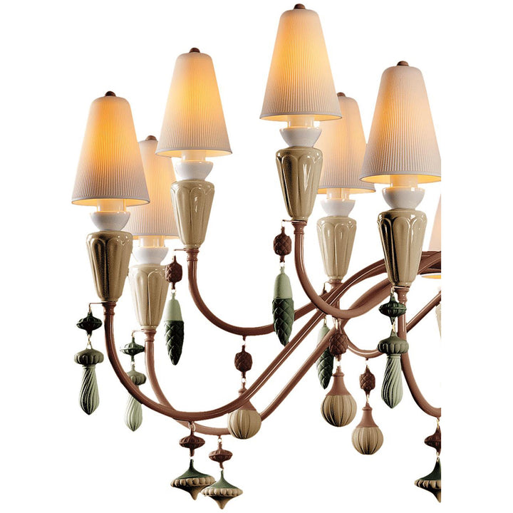 Image 5 Lladro Ivy and Seed 16 Lights Chandelier. Large Flat Model. Spices (US) - 01023877