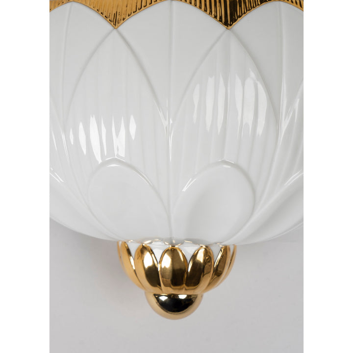 Image 4 Lladro Ivy & Seed Wall Sconce. White and Gold. (US) - 01023993