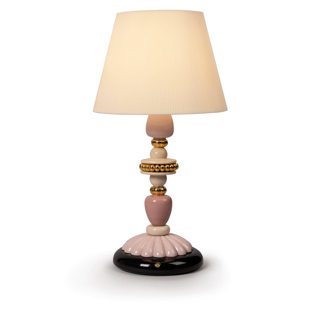 Lladro Firefly Table Lamp. Pink and Golden Luster. (US) - 01023997
