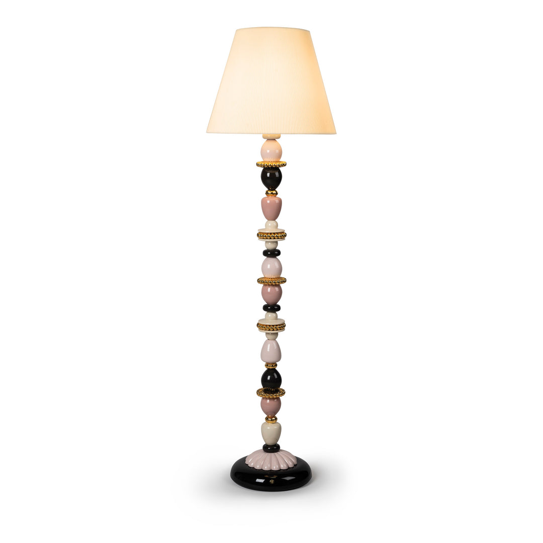 Lladro Firefly Floor Lamp. Pink and Golden Luster. (US) - 01024004