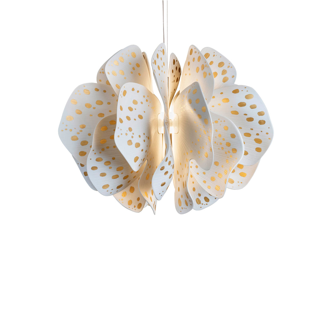 Lladro Nightbloom Hanging Lamp 60cm. White & gold. (US) - 01024039