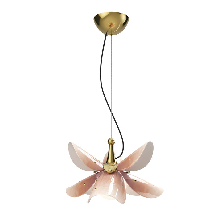 Lladro Blossom Hanging Lamp. Pink and Golden Luster. (US) - 01024116