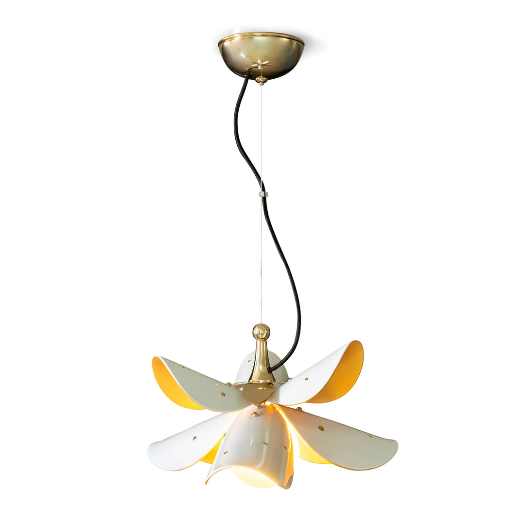 Lladro Blossom Hanging Lamp. White-Gold (US) - 01024122