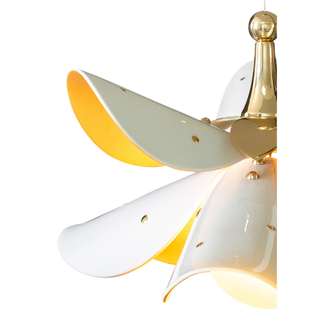 Image 3 Lladro Blossom Hanging Lamp. White-Gold (US) - 01024122