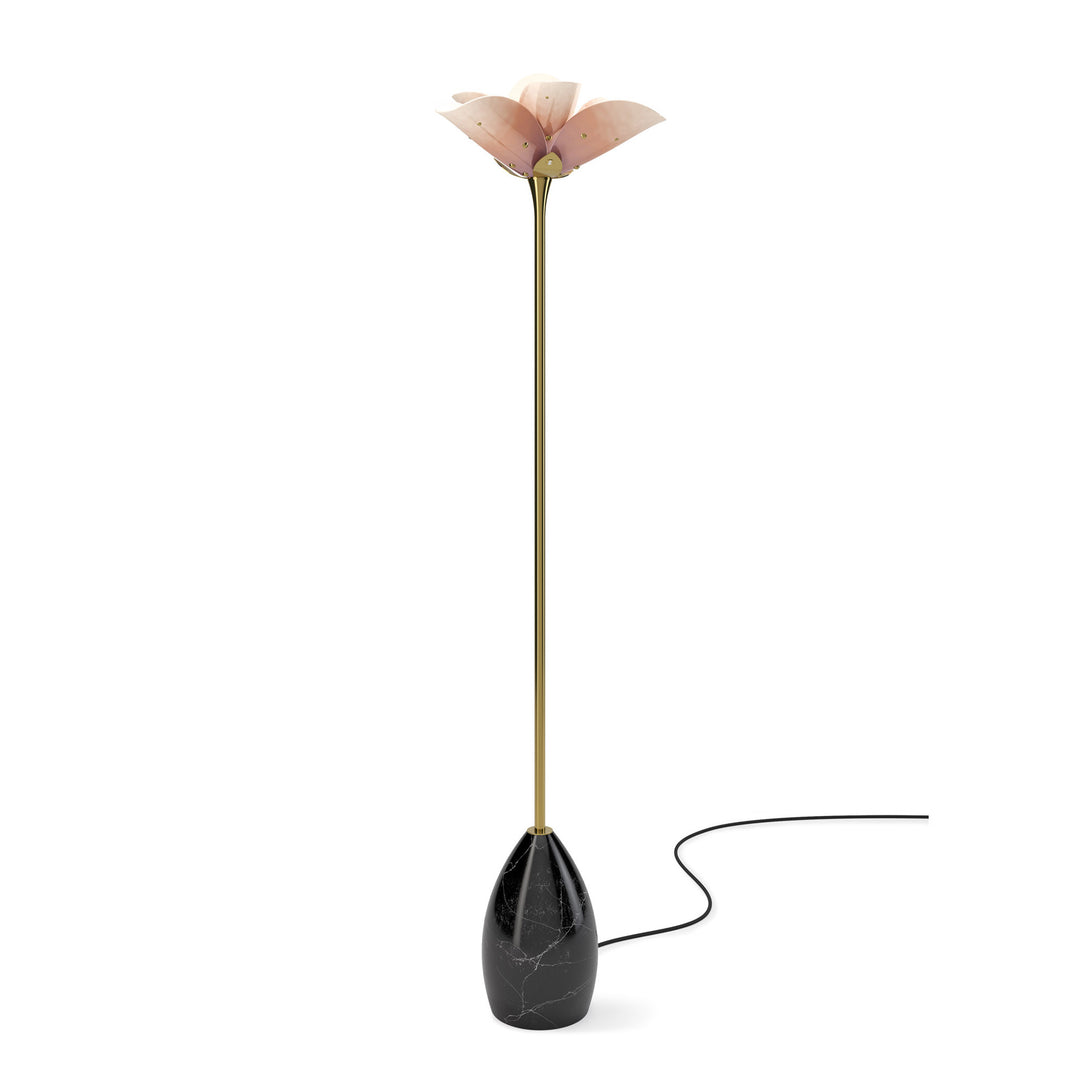 Lladro Blossom Floor Lamp. Pink and Golden Luster. (US) - 01024126