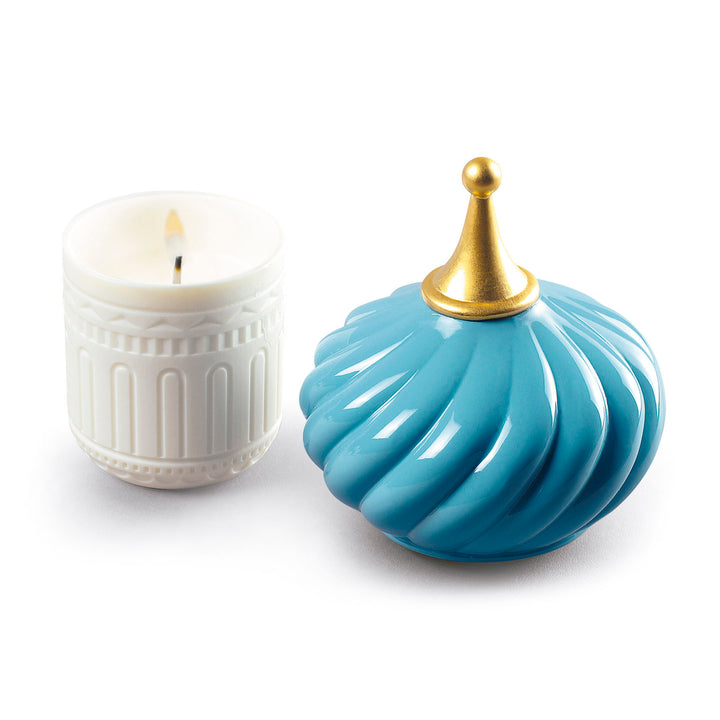 Image 2 Lladro Turquoise Spire Candle 1001 Lights. Unbreakable Spirit Scent - 01040157
