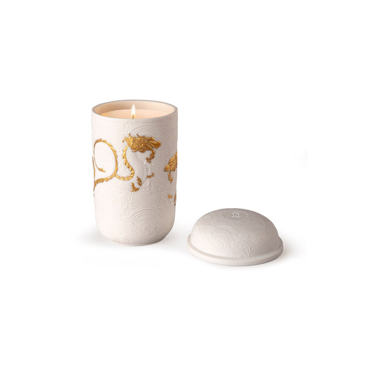 Lladro Golden Dragons Candle. Gardens of Valencia Scent - 01040201