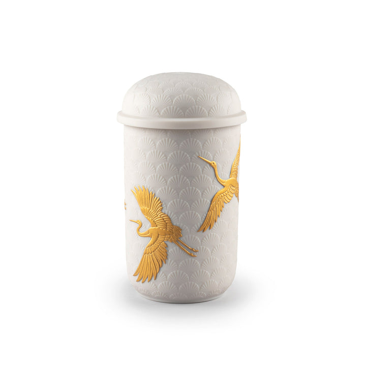 Image 4 Lladro Golden Cranes Candle. Redwood fire Scent - 01040213