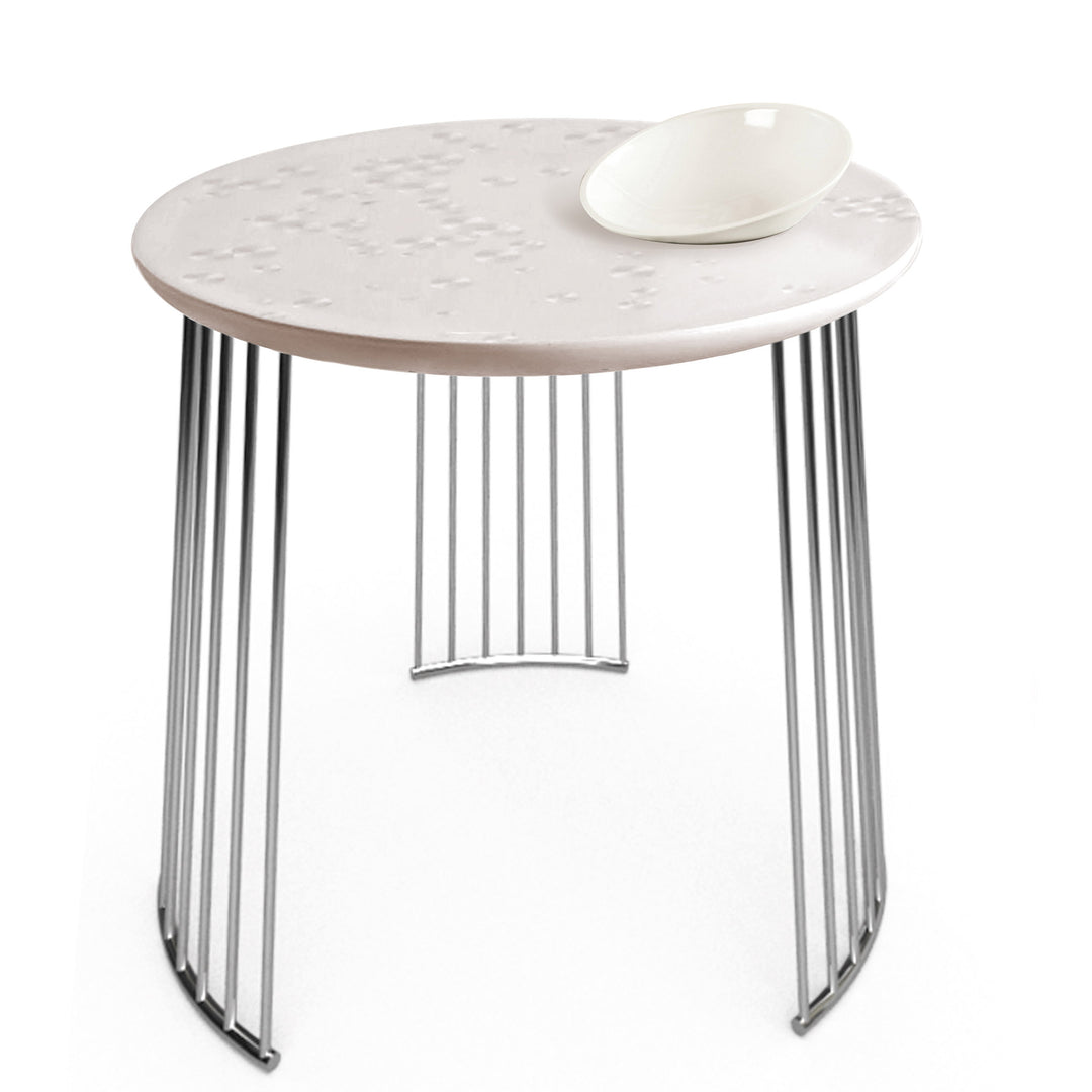 Lladro Frost Moment Table. With bowl. Chrome metal - 01040223