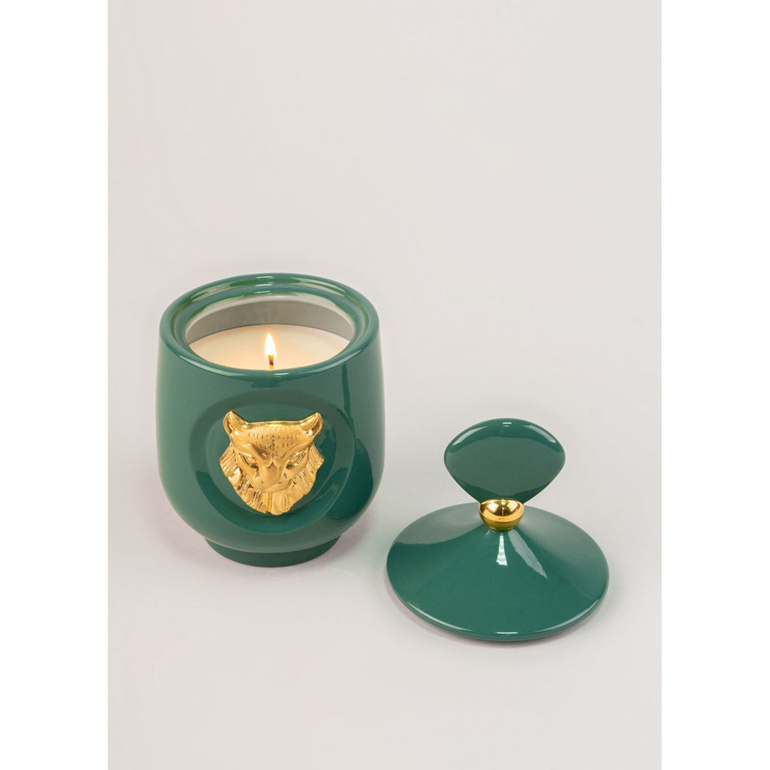 Image 2 Lladro Lynx candle Luxurious animals. Redwood fire Scent - 01040259