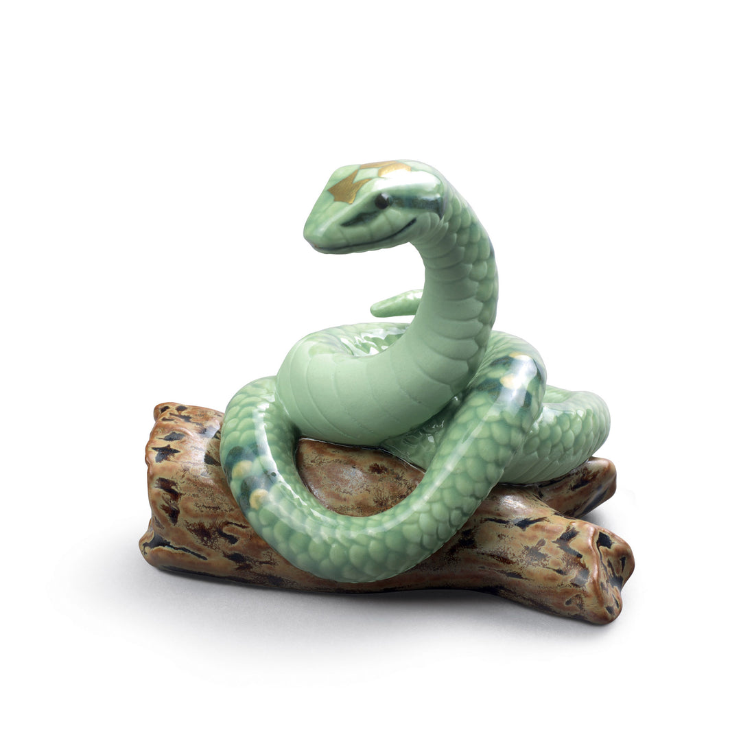 Lladro The Snake Figurine. Mini. Golden Lustre - 01045137
