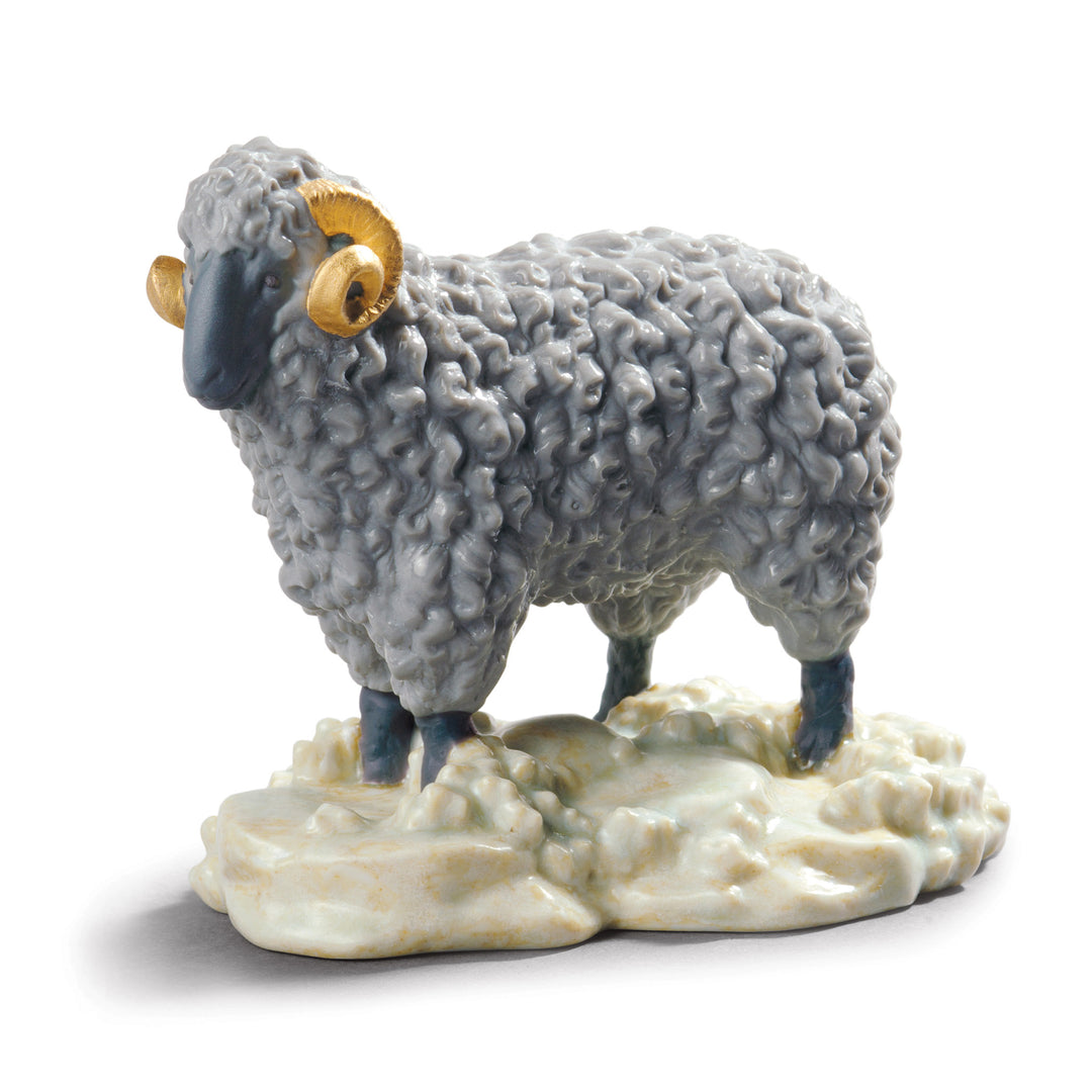 Lladro The Goat Figurine. Golden Lustre - 01045145