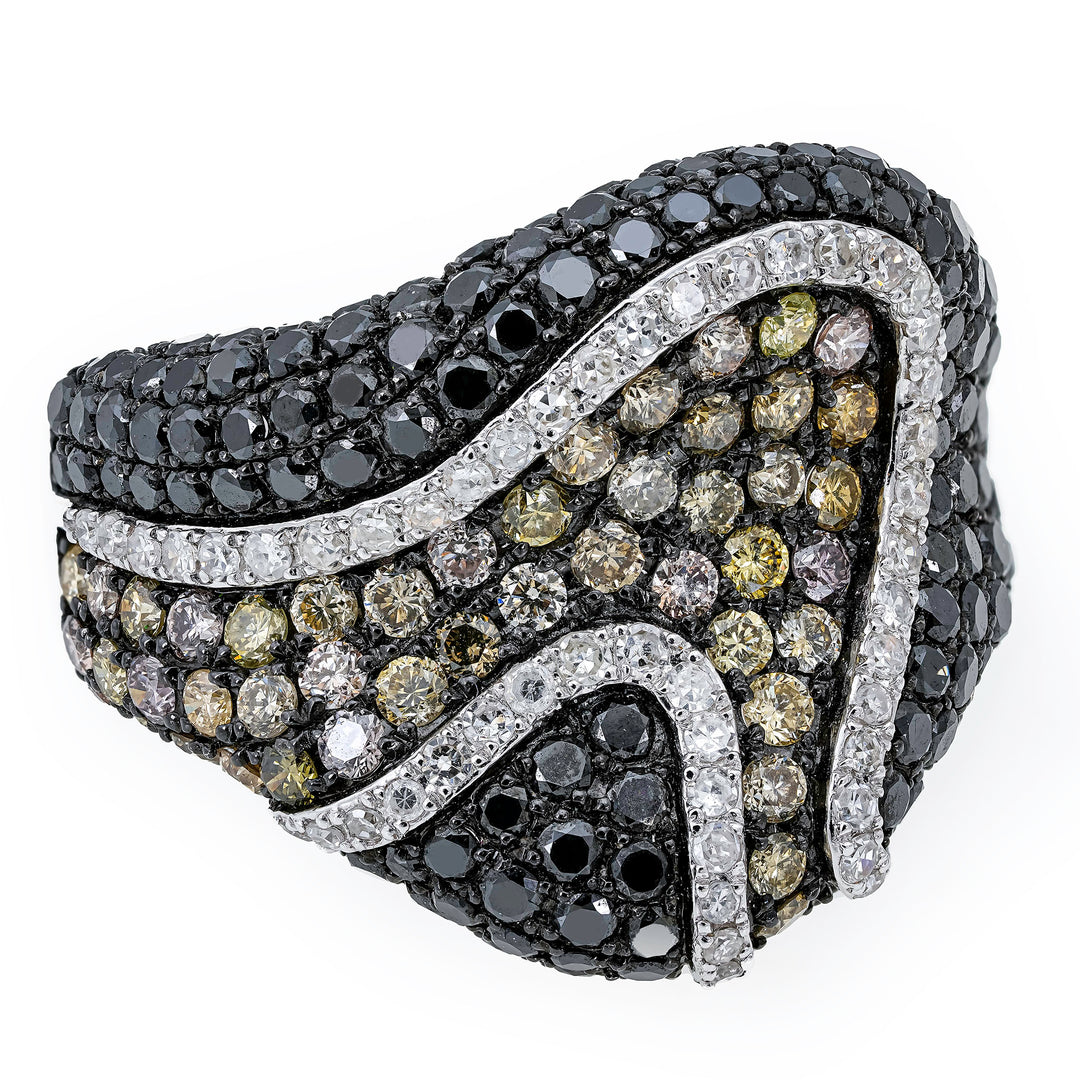 Black & Champagne Diamond Ring