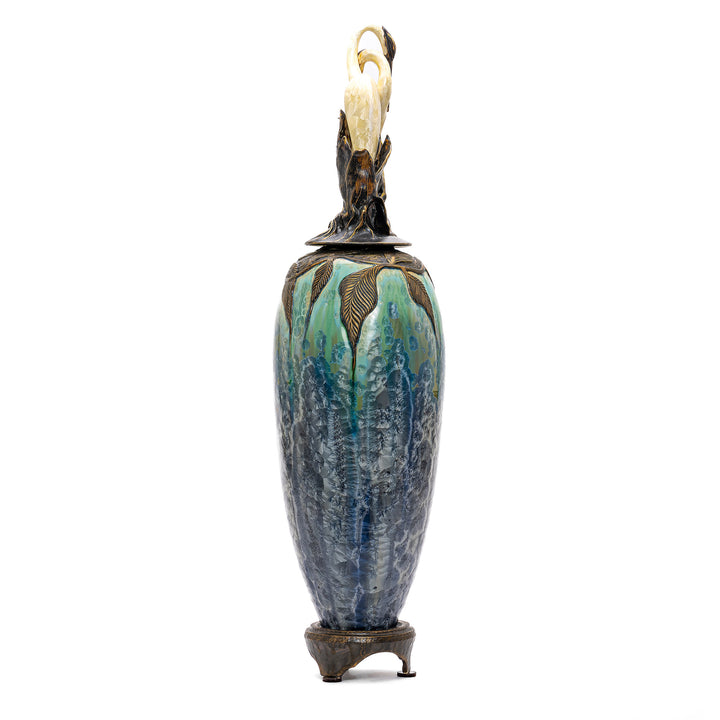 Unique porcelain vase with natural color palette by Debra Steidel